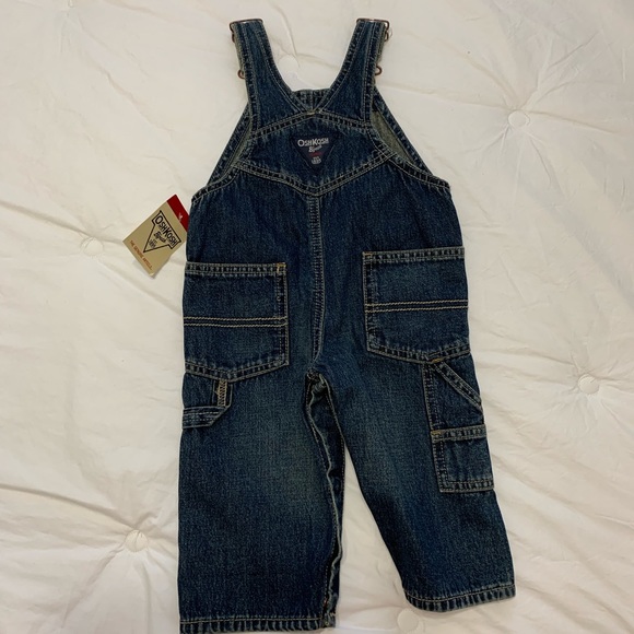 NWT Baby 9M OshKosh Denim Bibbed Overalls - Picture 3 of 7